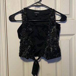 Bebe Black Sequin Women's Top